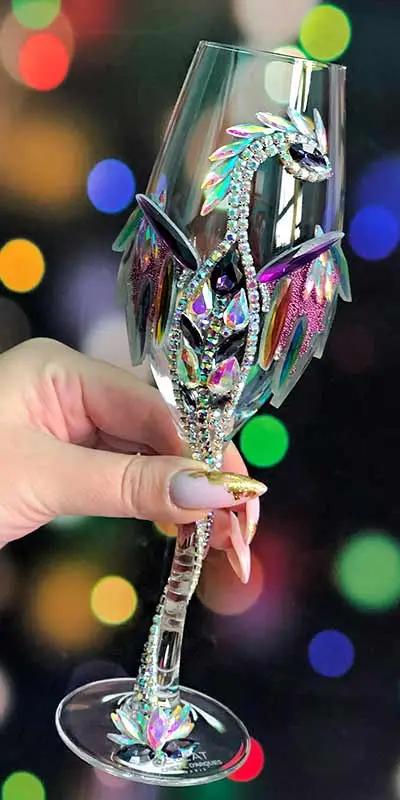 Exclusive Glassware and Barware with designs and crystal dragons. Dragon wine glasses