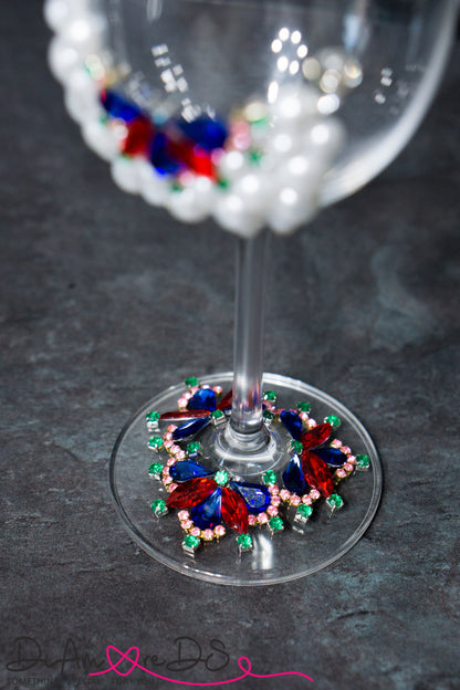 Pearl embellished wine glass