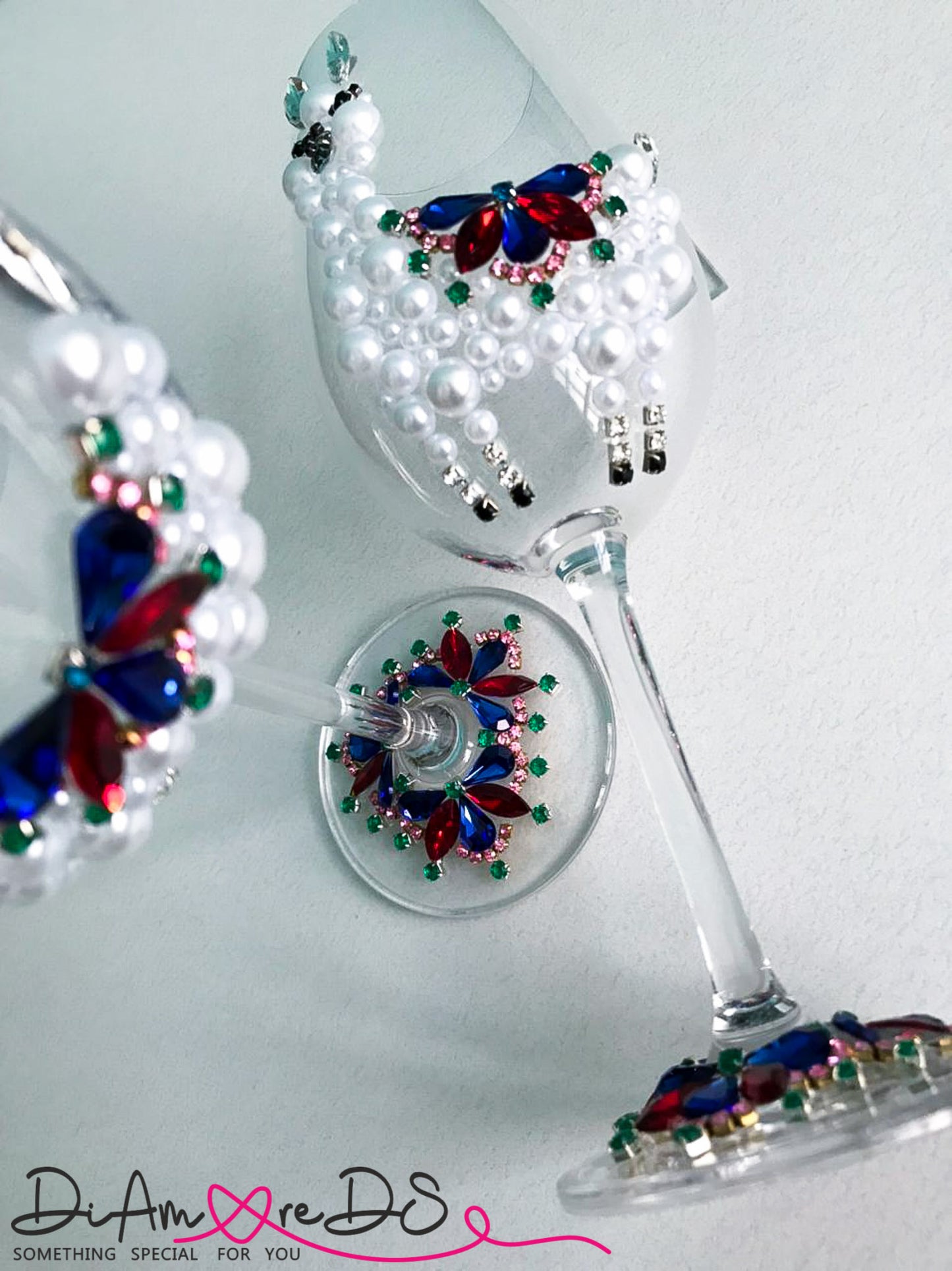 Sparkling butterfly wine glass
