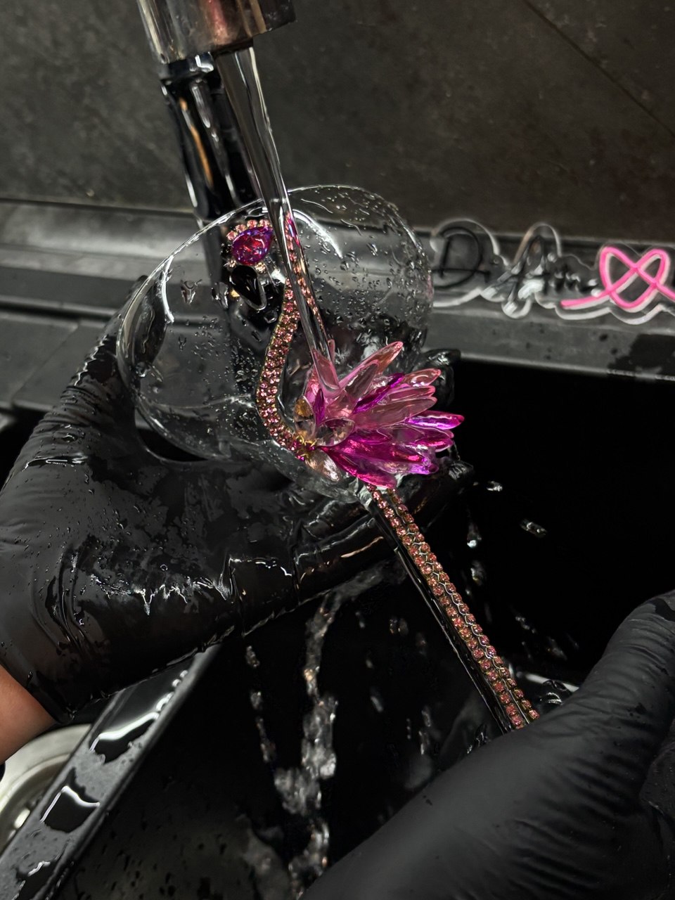 Flamingo Martini Glass with Pink Bling - Perfect Cocktail Glass Gift for Flamingo Lovers