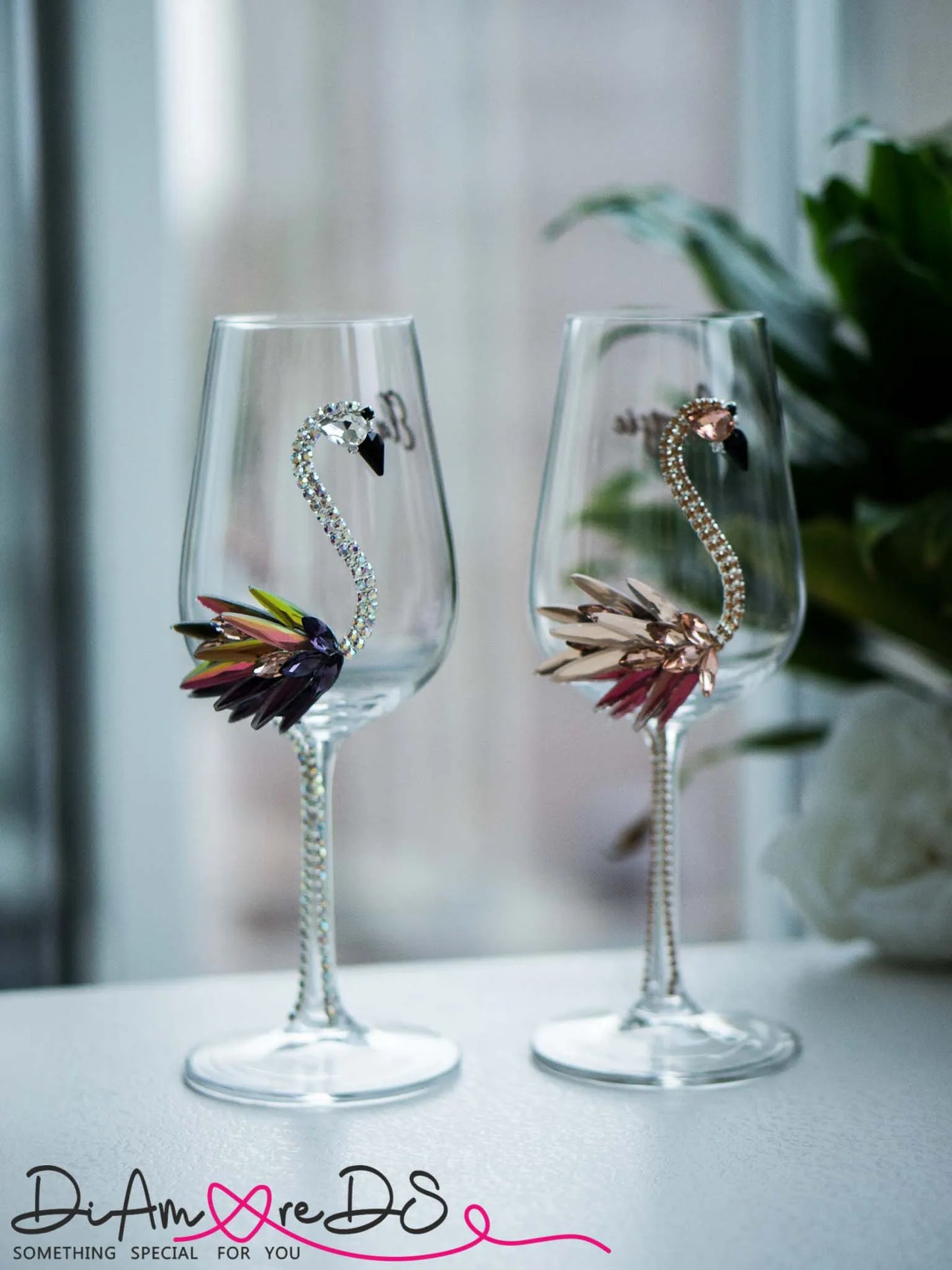 Customizable wedding celebration glasses