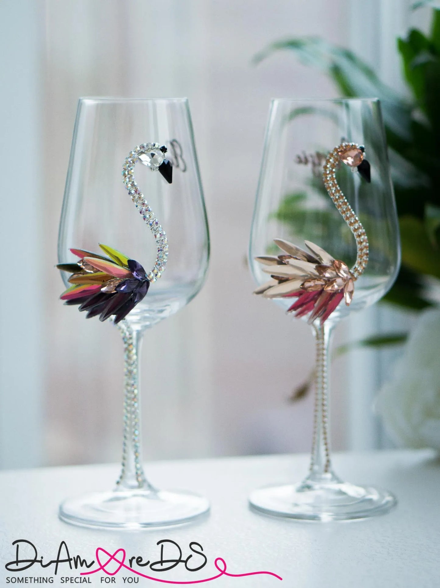 Exquisite handcrafted champagne flutes