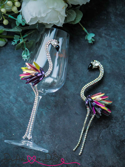Elegant rainbow-themed champagne flutes