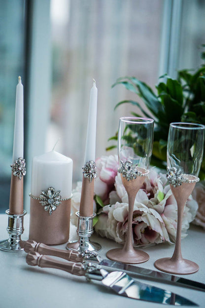 Rose gold candle set from Amanda Collection, a symbol of unity and elegance.