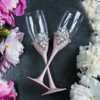 mr and mrs champagne flutes personalised