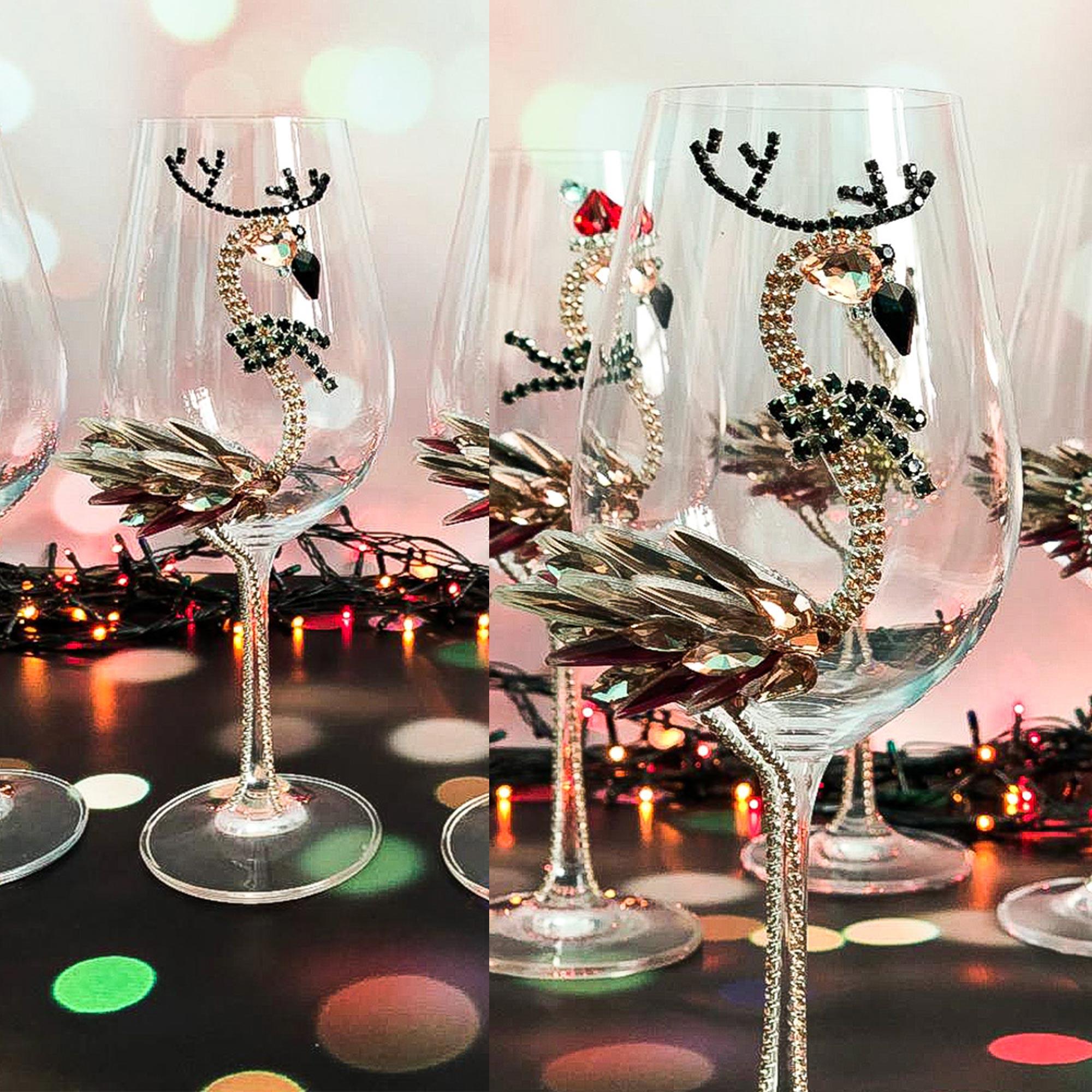 Decorated deals christmas glasses