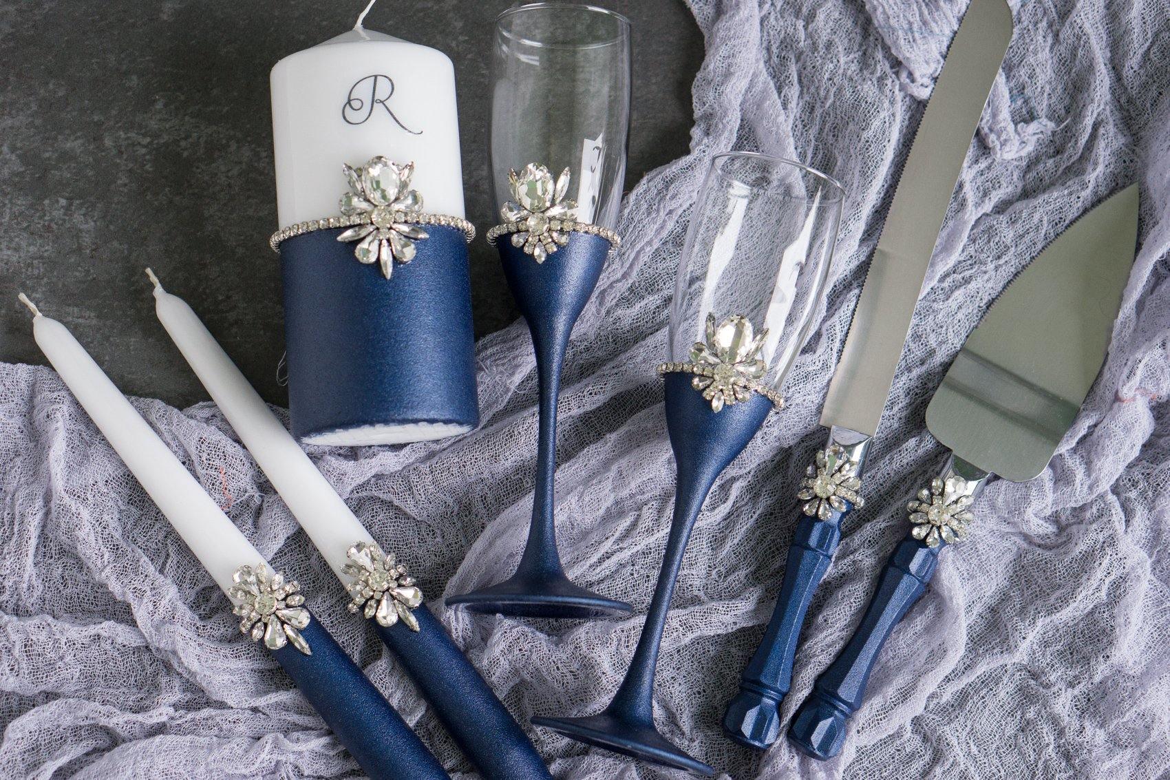 7 piece wedding 2024 set (gold & navy)